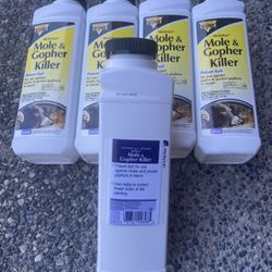 5 Sealed Bottles Of Mole & Gopher Treat (New)