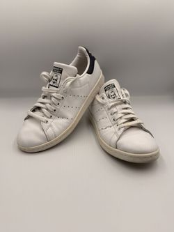 Adidas Stan Smith White Navy Leather Casual Sneakers