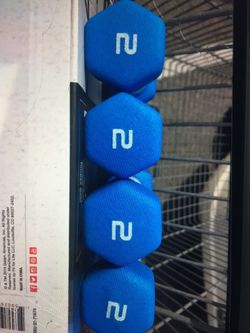 New 2 lb pair of dumbbells only come 2 blue dumbbells Weight, workout, gym equipment, barbell, fitness