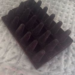 18 Fingers Ring Display, Black Velvet 3 Step Ring Stand, for Showcase Jewelry Organizer Jewelry Storage Counter