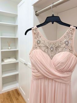 Elegant Blush Pink Beaded Evening / Prom Dress – Size 7/8 Gently worn only a one time.