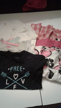 Girls 3 T-shirts and 2 dresses size 10-12