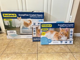 PetSafe ScoopFree Crystal Classic Self-Cleaning Litter Box with 3 Disposable Trays
