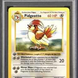 1999 1st Edition Shadowless Base Set Pidgeotto #22 PSA 10 Gem Mint Pokemon Card