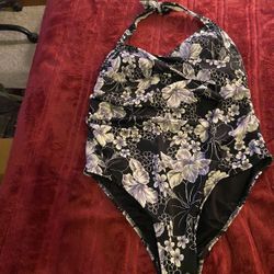 Vintage Delta Burke Swimwear ; One Piece Halter Top Swimsuit 22W