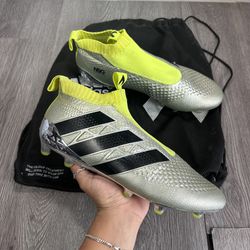 Adidas Ace 16+ PureControl FG AQ6356 Elit Silver boots Soccer Cleats Men Size 10
