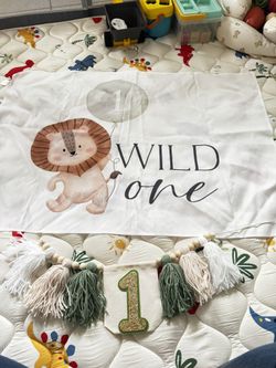 Wild One Birthday Banner And High Chair Banner