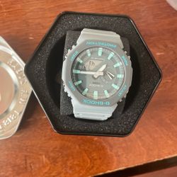 G-shock grey and teal