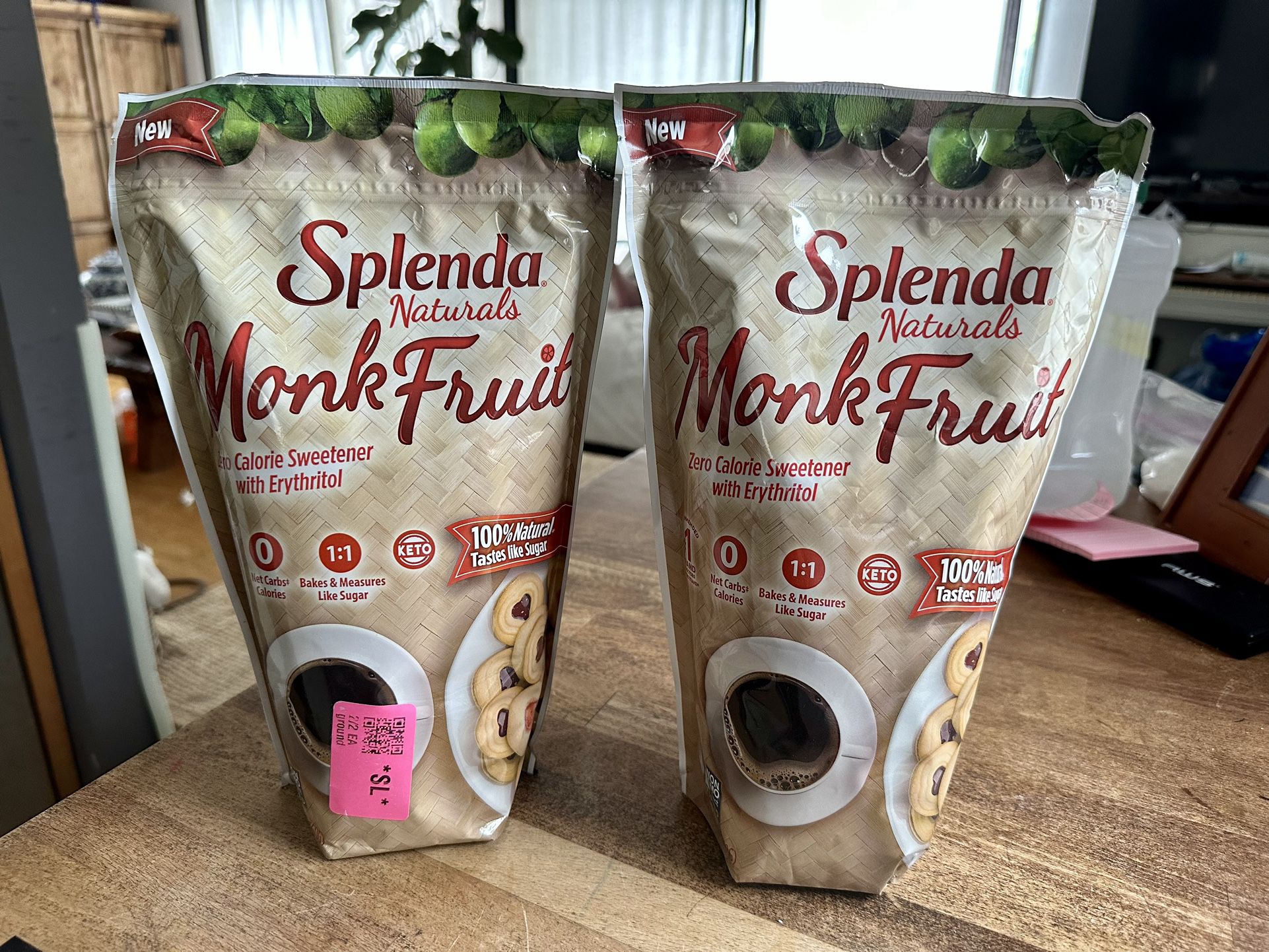 2 Bags Of 3 Lbs Splenda Naturals Monk Fruit Zero Calorie Sweetener With Erythritol