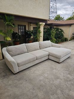 Extra Large Gray  L Couch With Chaise