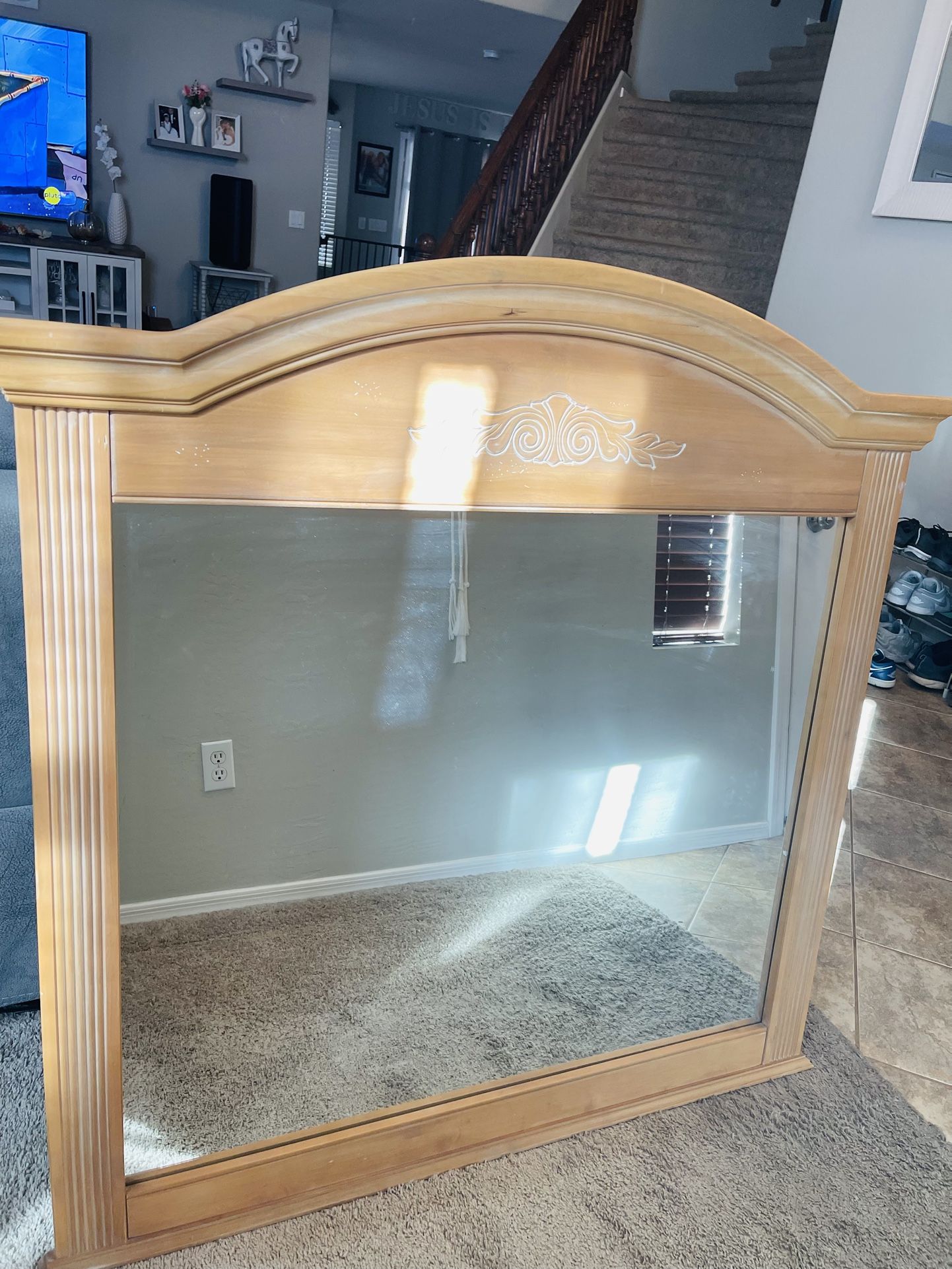 Solid Wood Dresser Mirror