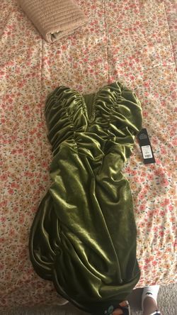 Fashion nova olive velvet dress