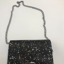 Women Bag black color sparkly Shoulder Crossbody Bag PU Square Mob,i only ship  item
