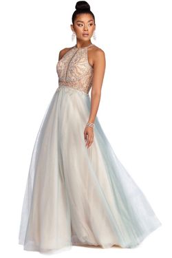 windsor beaded tulle gown