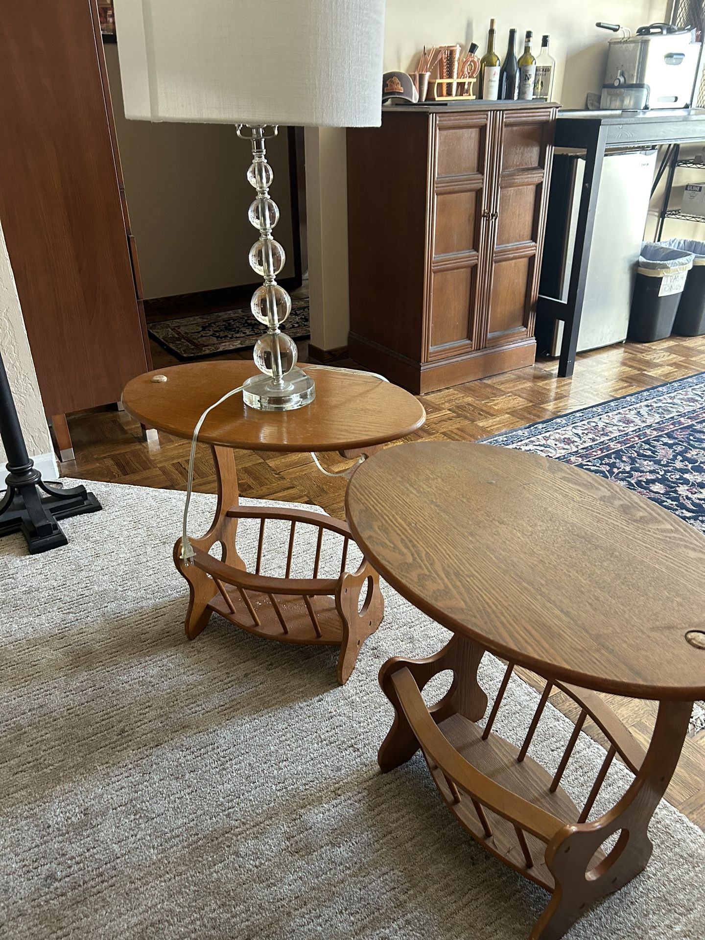 2 End Tables And A Lamp