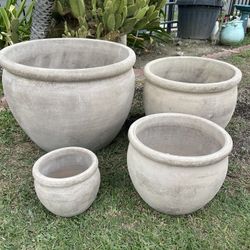 Round  Terracota Pots-Chocolate Terracotta Planters($240 set of 4)