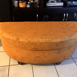 Vintage half-crescent moon ottoman bench