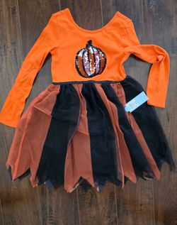 Girl pumpkin dress size 8