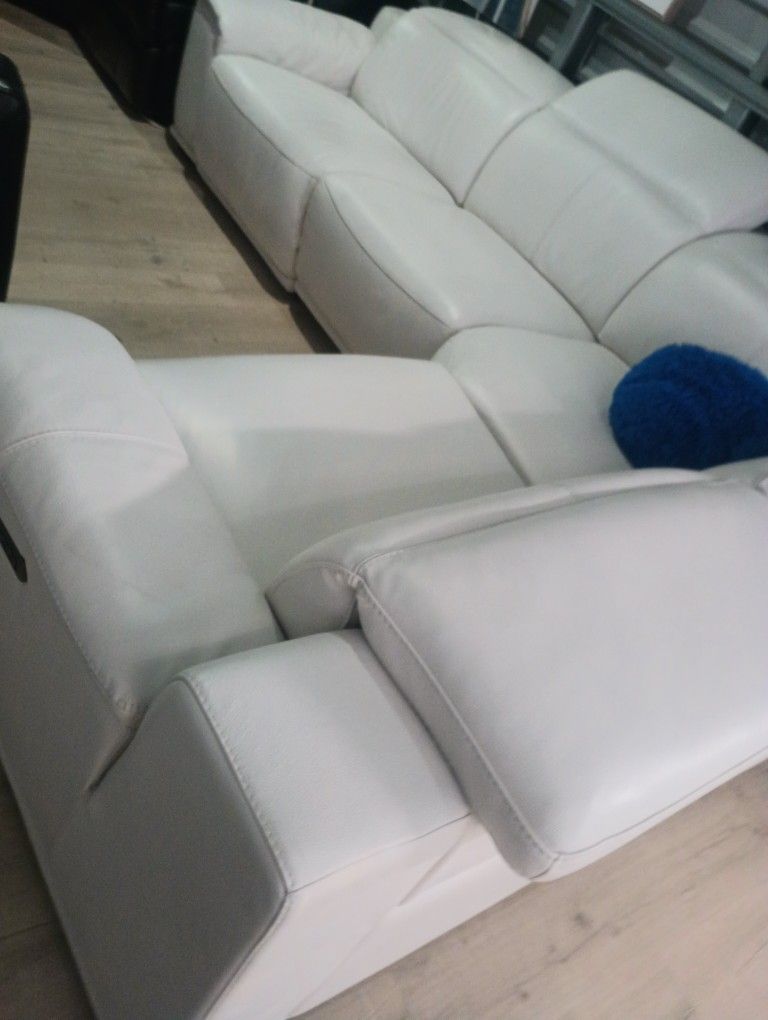 SECTIONAL GENUINE LEATHER RECLINER ELECTRIC WHITE COLOR..πβ
π₯ DELIVERY SERVICE AVAILABLE ππ₯π₯