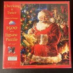 Sunsout Checking It Twice 1500 Piece Puzzle New Sealed