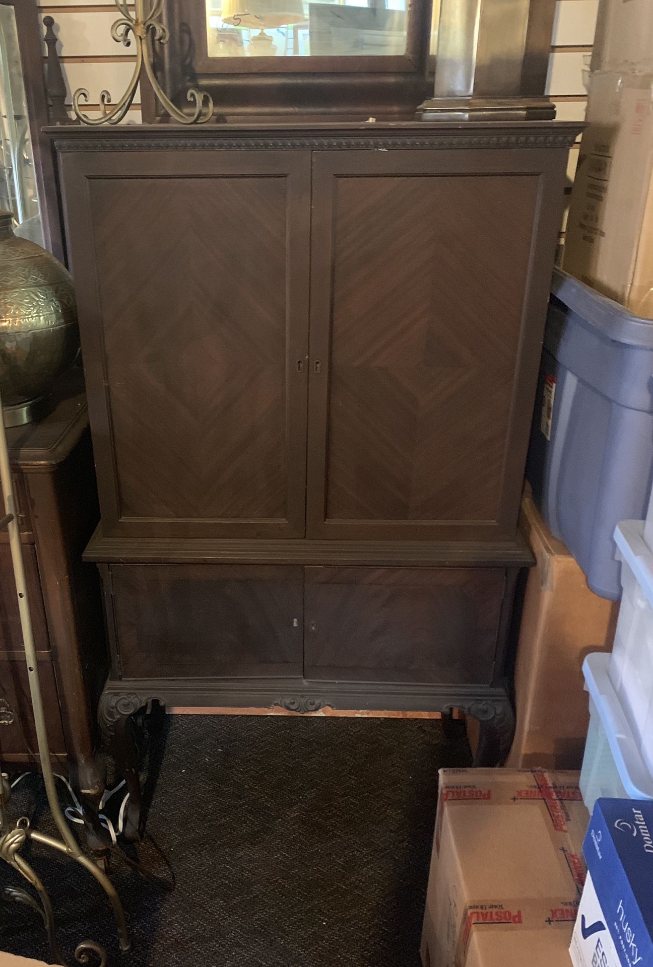Espresso Antique Cabinet Dresser Armoire