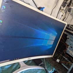 24" Curved Monitor With HDMI Cable And Power Supply Works Great 
