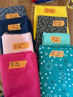 Fabric $25 total of $5dollars each