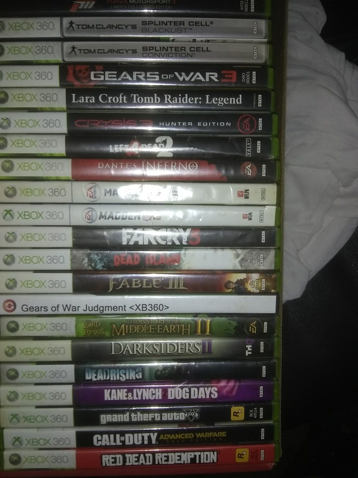 20 XBOX 360 GAMES $75. FIRM