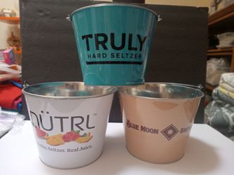 *BEER BUCKETS NEW HARD SELTZER BUCKETS ICE BUCKETS BARWARE METAL NEW*