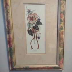 14x21 --numbered& Signed Framed Pink Floral Art