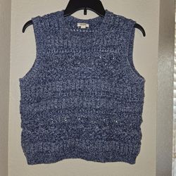 JCP a.n.a Women's Crochet Blue Top Size M