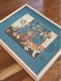 Framed Vintage Handmade Needlepoint