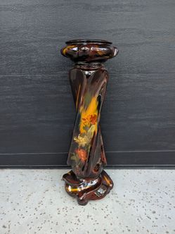 Antique Aurelian Weller Pottery Pedestal Plant Stand