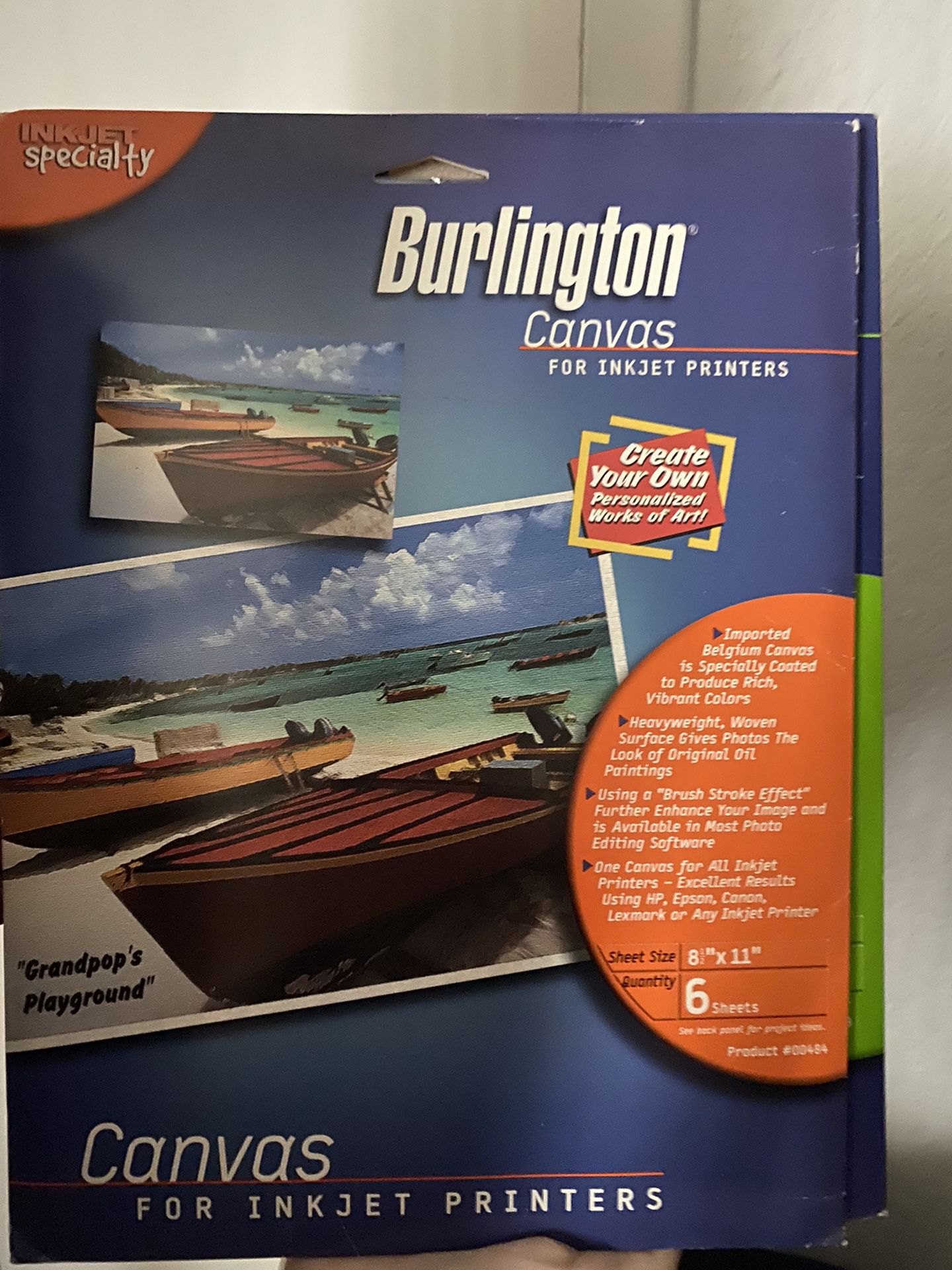 Burlington Canvas for inkjet printers (6 sheets 8.5x11)