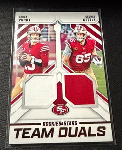 2025 Panini Rookies & Stars Team Duals Brock Purdy / George Kittle Patch