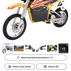 Razor Dirt Rocket MX650 - 36V Electric-Powered Dirt Bike, up to 17 mph, Ride-On for Teens