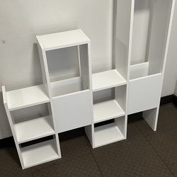 White Geometric Bookcase Like New