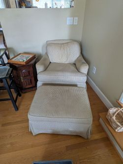 Cloth chair and footstool