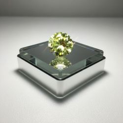 3.40 Ct Cambodian Loose Green Zircon Excellent Round Cut Heated Treated Gemstone. This product is a 3.40 carat Cambodian loose green zircon gemstone w