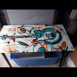  Computer Glass Table/Coffee Table Hand Painted One Of A Kind.