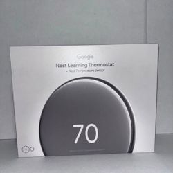 Google - Nest Learning Thermostat (4th gen) with Nest Temperature Sensor (2nd gen) - Polished Obsidian 