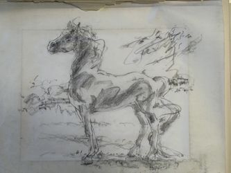 Elegant Horse Original USC Traveler Concept Art by Ron Pekar