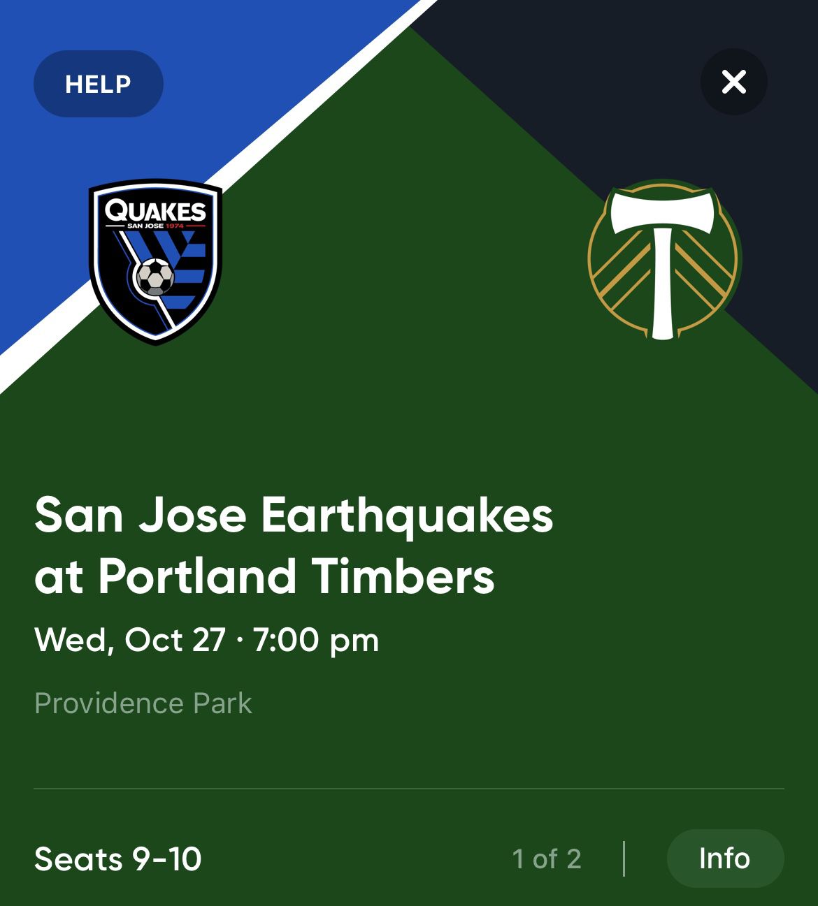 Timbers Tickets 