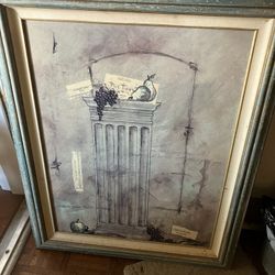 Beautiful Picture With Glass Frame 28”x36” 