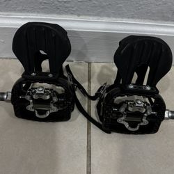 Venzo Fitness Indoor Cycling Bike Pedals w/ Shimano SPD & Adjustable Cage. New Open Box