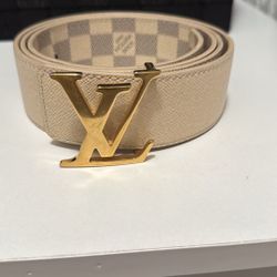 White Louis Vuitton Belt 