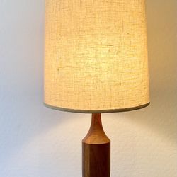 Beautiful vintage solid teak mid century modern Lamp
