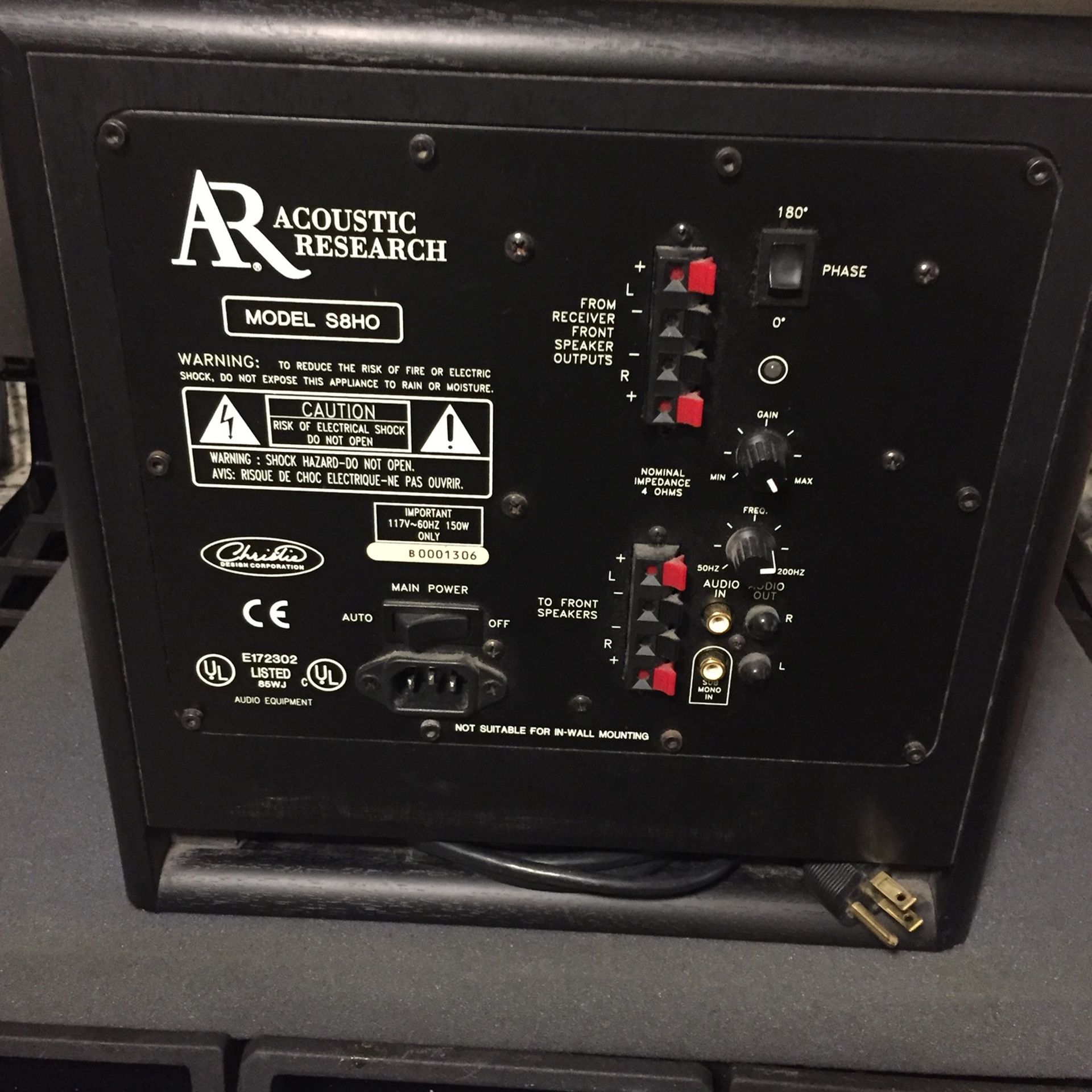 AR Model S8HO Powered Subwoofer !