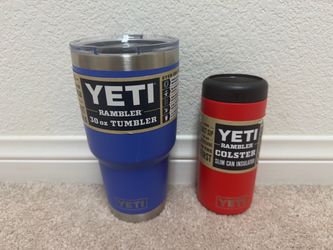 YETI Rambler 30 oz Tumbler and Colster Slim Can Insulator Bundle