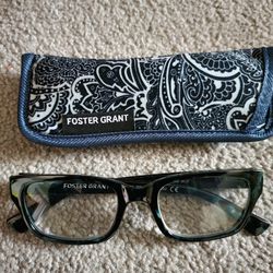 Foster Grant Mira Blu Tortoise Reading Glasses With Soft Case +2.50